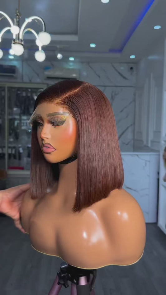 5x5 lace Wig bob bone straight